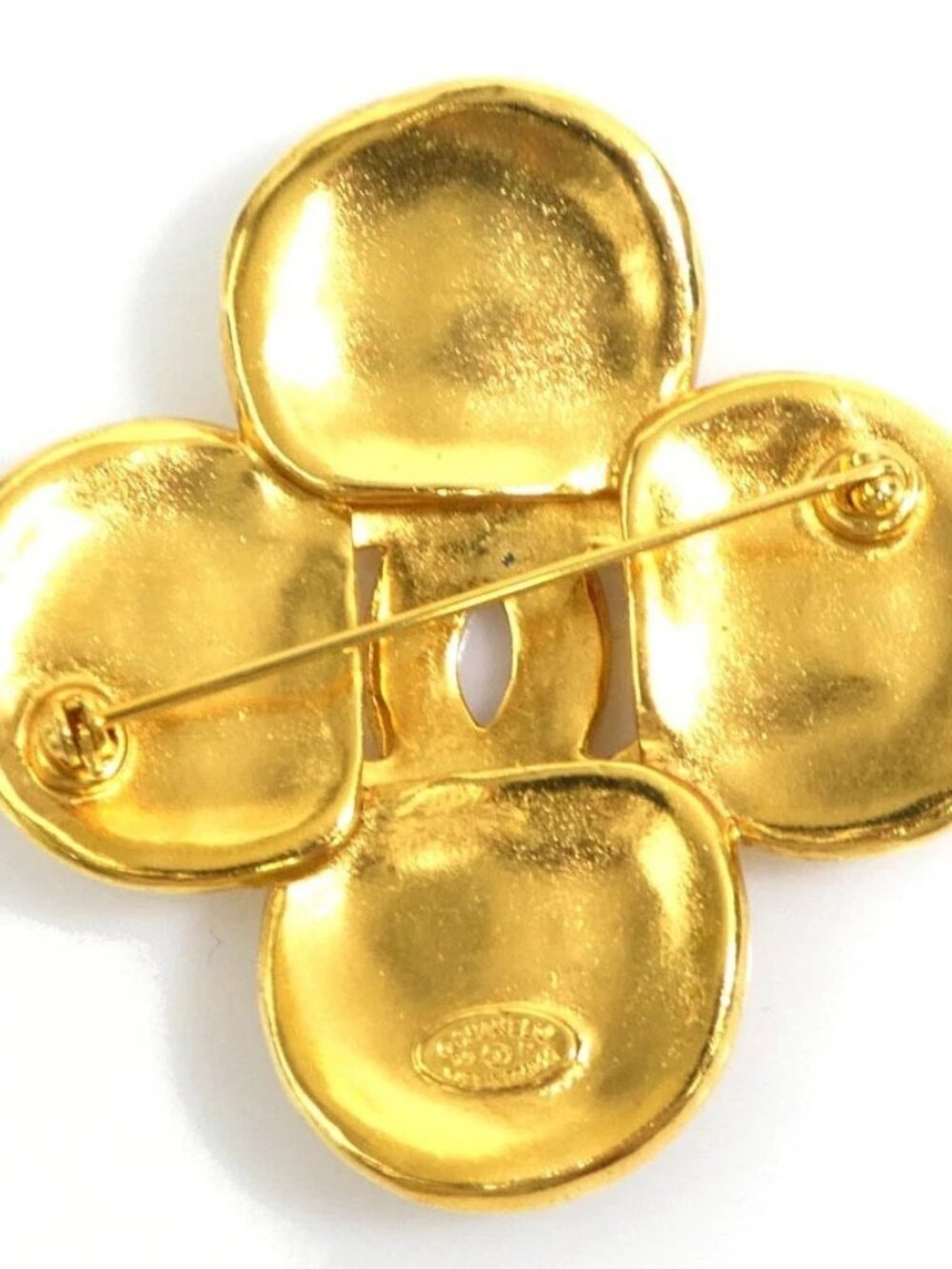 CHANEL Vintage CC Logo Brooch Gold Metal - Picture 4 of 7